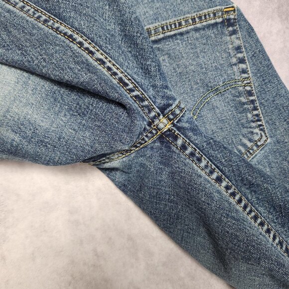 Levis‎ 505 Jeans Mens 34 36x30 Blue Medium Wash Straight Leg Zipper Fly Denim - Picture 14 of 15